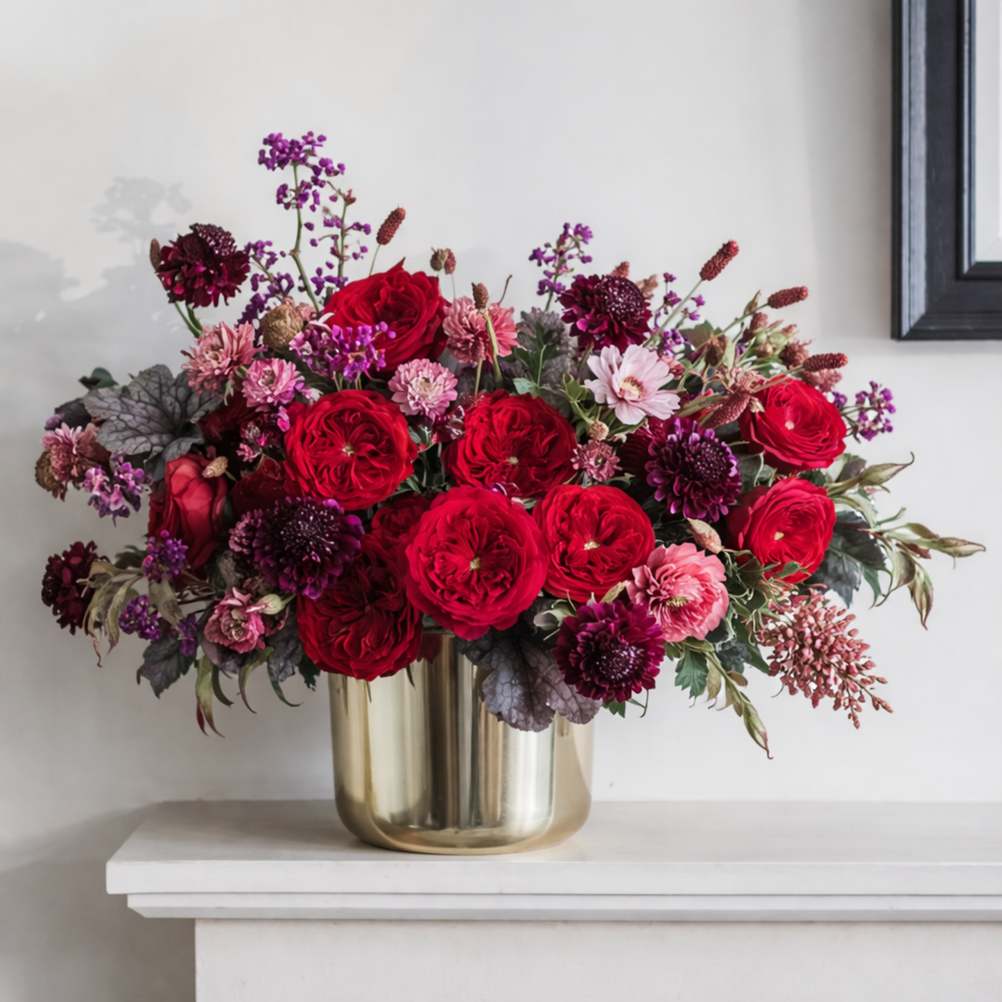 Seasonal Valentine Garden Bouquet – Roses, Ranunculus & Hellebores